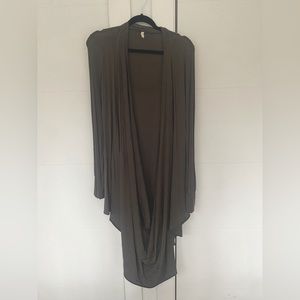 Oversized drape top grey brown XS/S